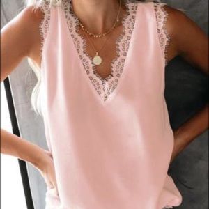 Pretty in Pink Lace Tank